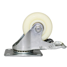3 inch medium plate durable PP casters with brake